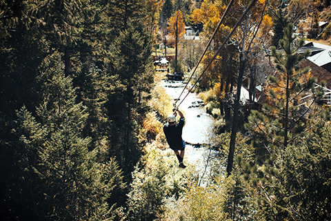 Enjoy the Moutnaintop Zipline in Idaho Springs, Colorado, which is available for free at Xplorie participating properties.