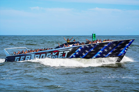 Have a blast on the Sea Rocket Speed Boat Cruise in Ocean City, Maryland. Guests can enjoy a free admission when staying at an Xplorie participating property.