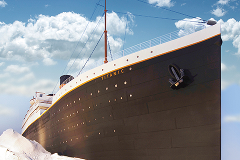 A view of the exterior of the Titanic Museum, which resembles the historic ship. Located in Branson, Missouri, guests staying at Xplorie participating properties can enjoy a free admission.